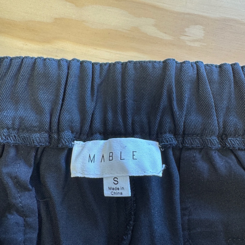 MABLE Black Pleated High Waist Crossover Tapered Cropped Pants MP6040 Small - Picture 6 of 8